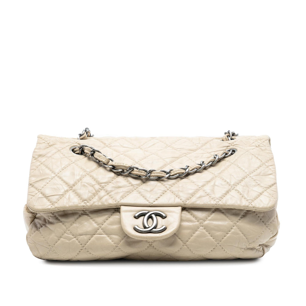 Chanel CC Quilted Aged Calfskin Flap