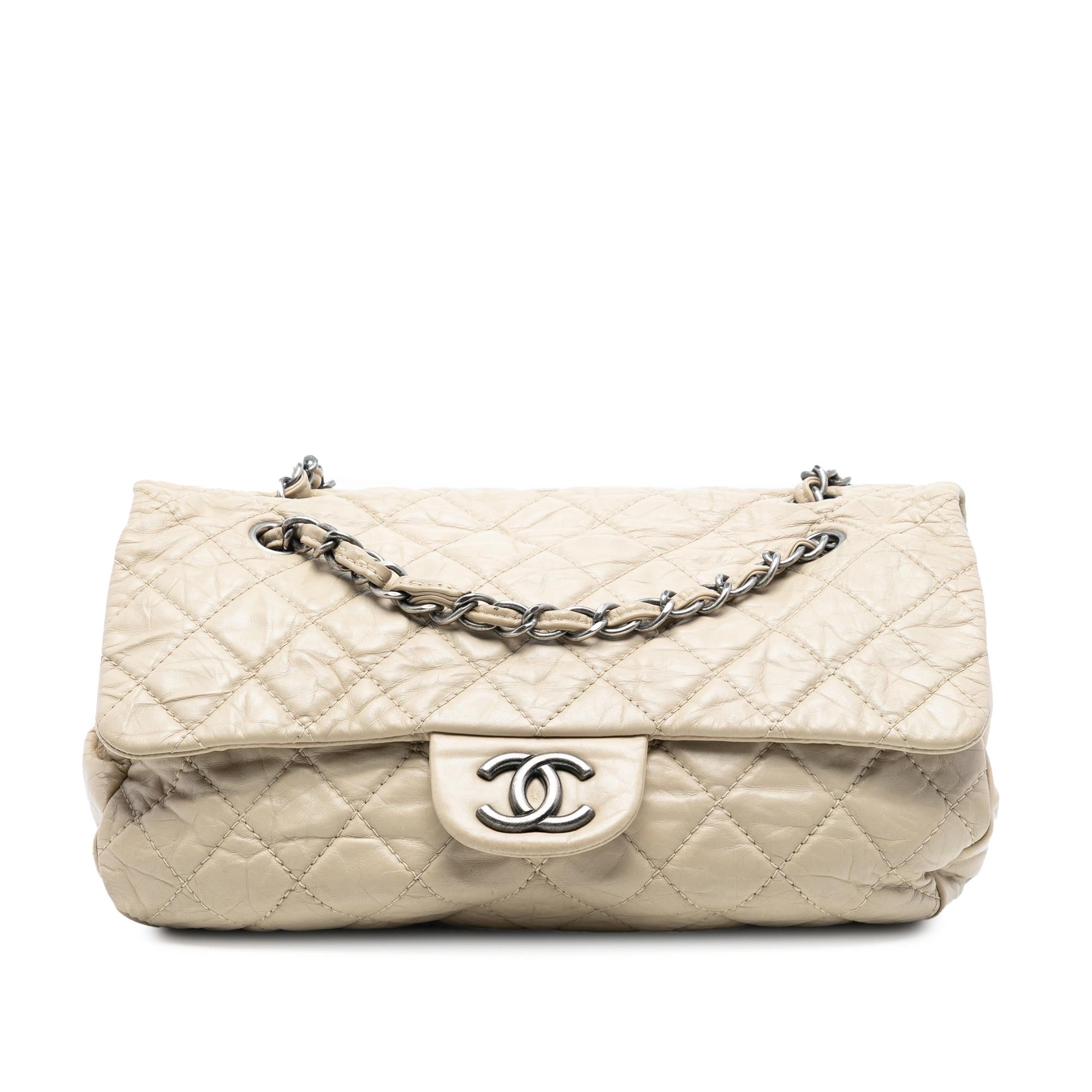 Chanel CC Quilted Aged Calfskin Flap