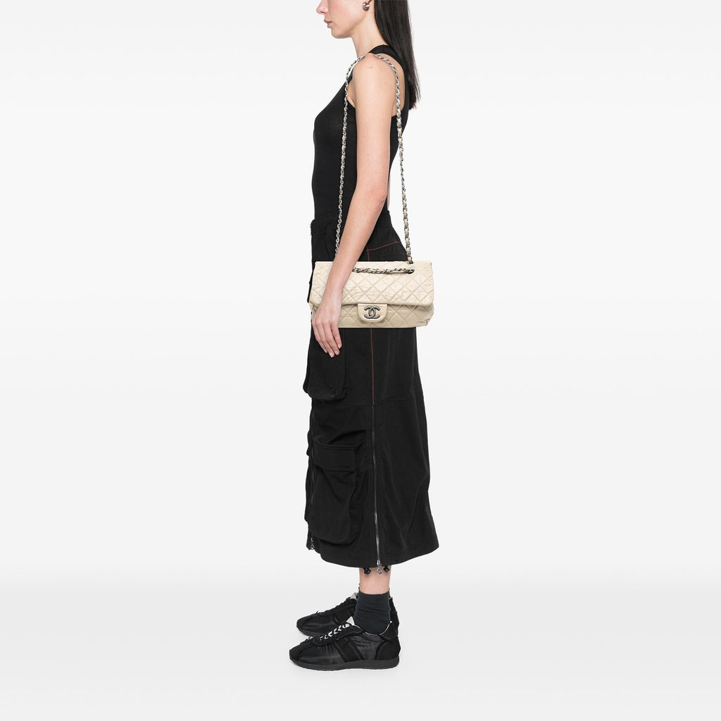 Chanel CC Quilted Aged Calfskin Flap
