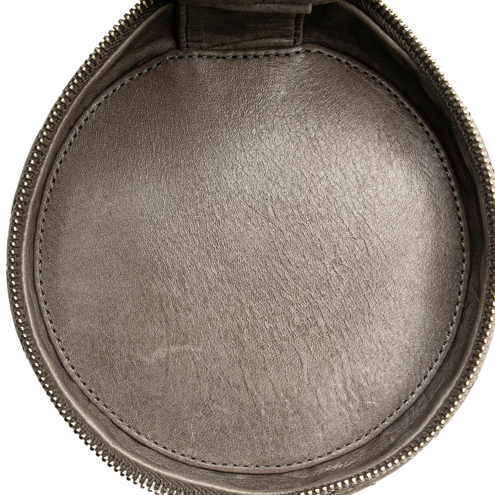 Chanel CC Quilted Aged Calfskin Round Clutch