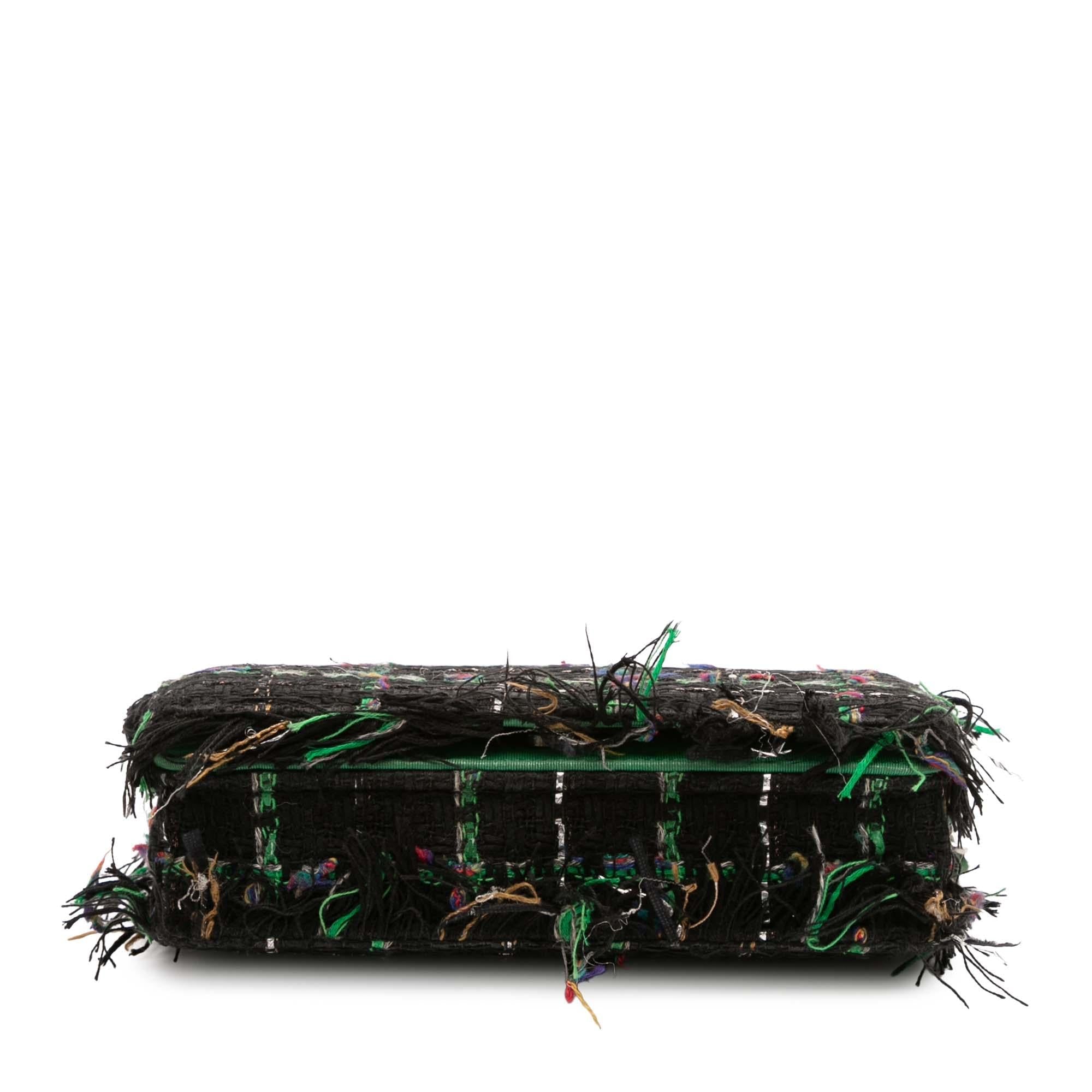 Chanel CC Quilted Boucle Tweed Robot Charm Wallet On Chain