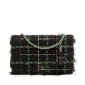 Chanel CC Quilted Boucle Tweed Robot Charm Wallet On Chain