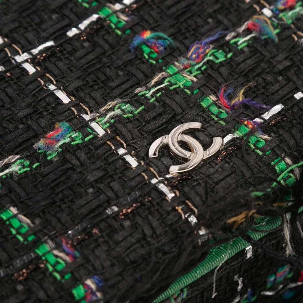 Chanel CC Quilted Boucle Tweed Robot Charm Wallet On Chain
