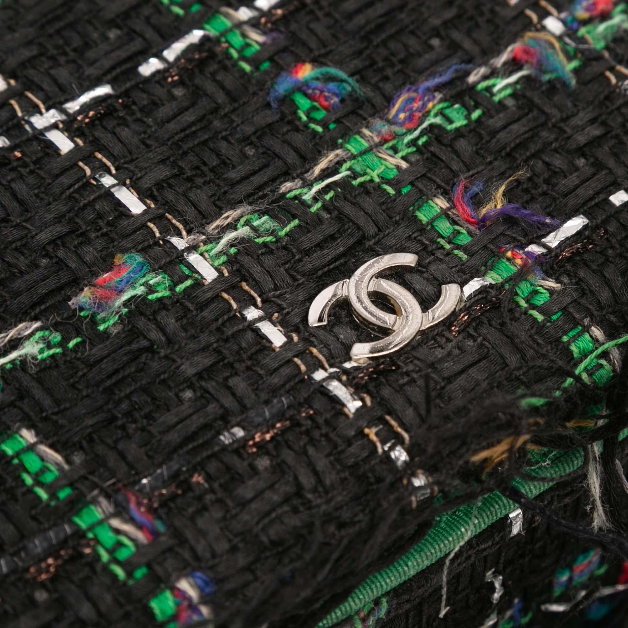 Chanel CC Quilted Boucle Tweed Robot Charm Wallet On Chain