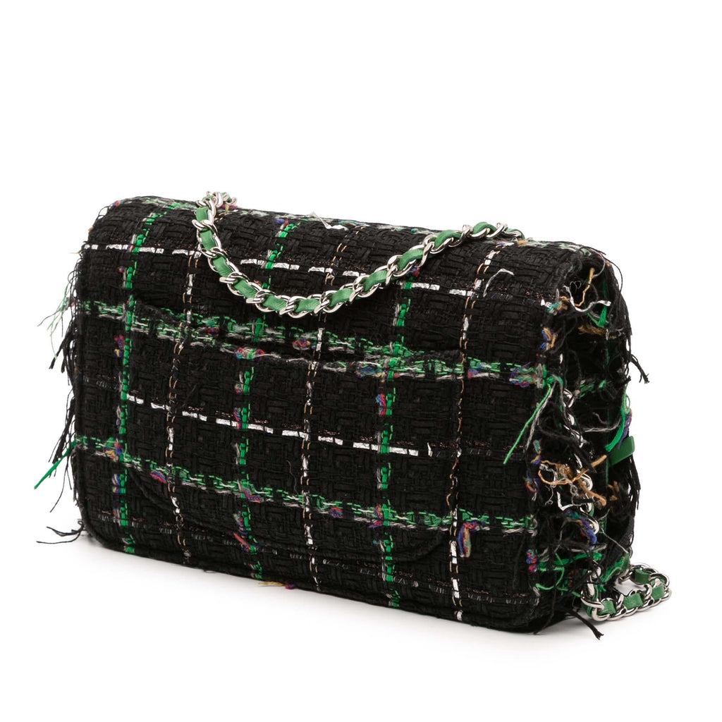 Chanel CC Quilted Boucle Tweed Robot Charm Wallet On Chain