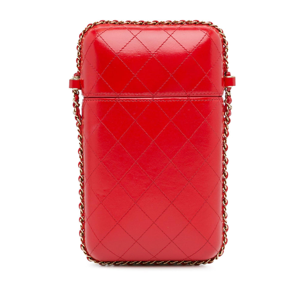 Chanel CC Quilted Calfskin Chain Around Phone Holder (SHG-t9r9NM)
