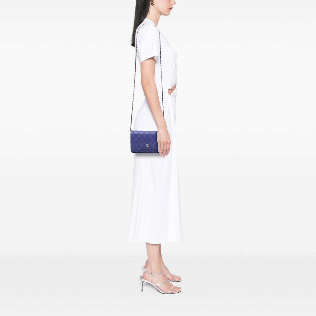 Chanel CC Quilted Calfskin Fancy Wallet On Chain