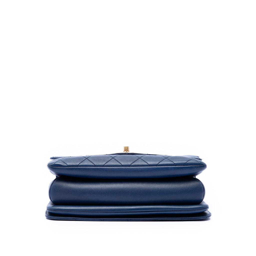 Chanel CC Quilted Calfskin Metal Top Handle Envelope Flap