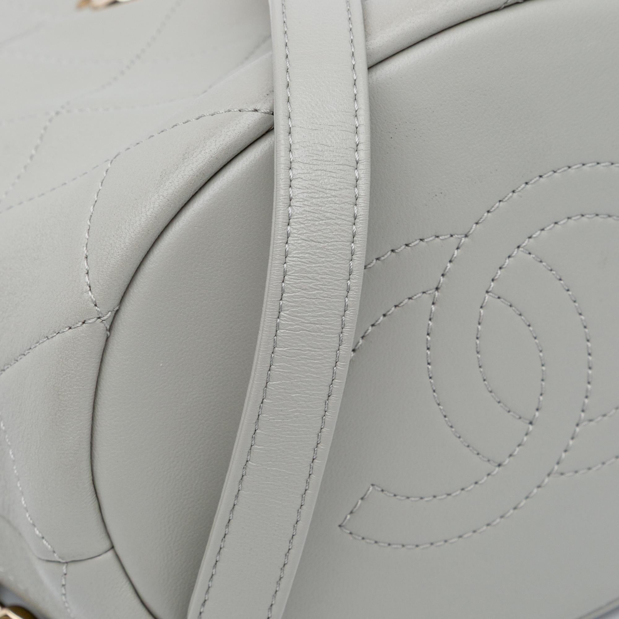 Chanel CC Quilted Calfskin Resin Bi-Color Chain Bucket Bag