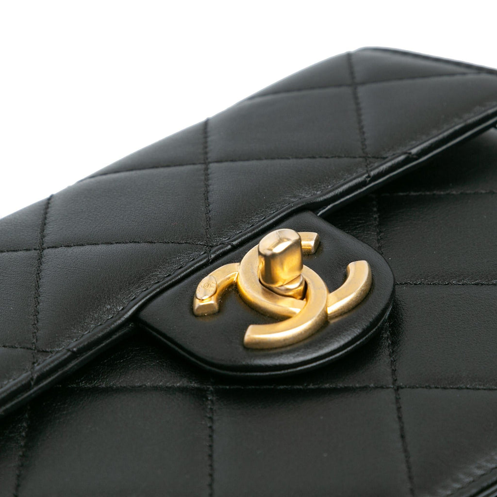 Chanel CC Quilted Calfskin Round Moon Messenger Flap