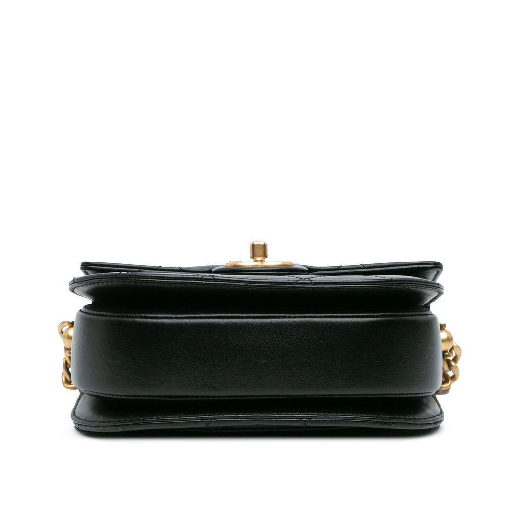 Chanel CC Quilted Calfskin Round Moon Messenger Flap