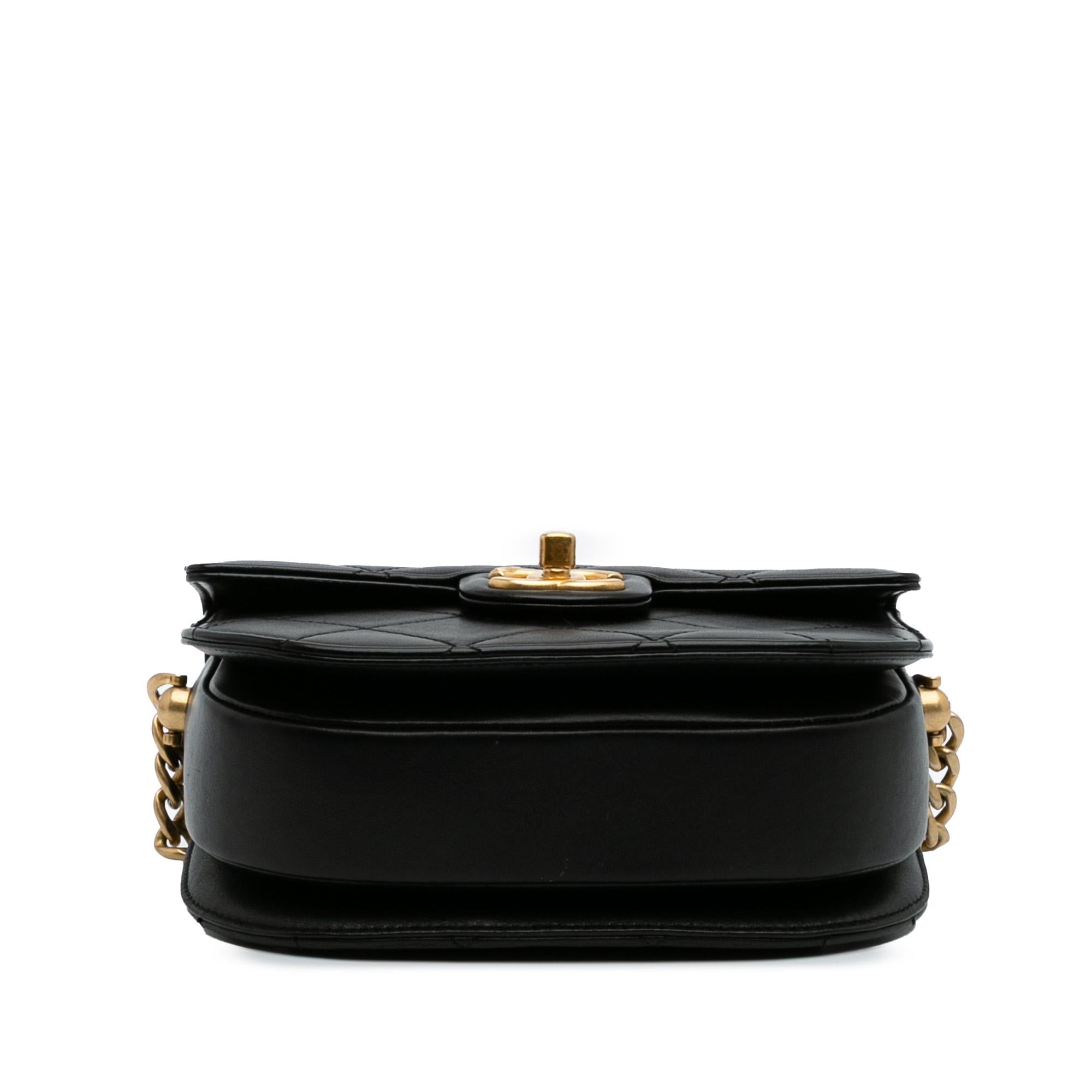 Chanel CC Quilted Calfskin Round Moon Messenger Flap
