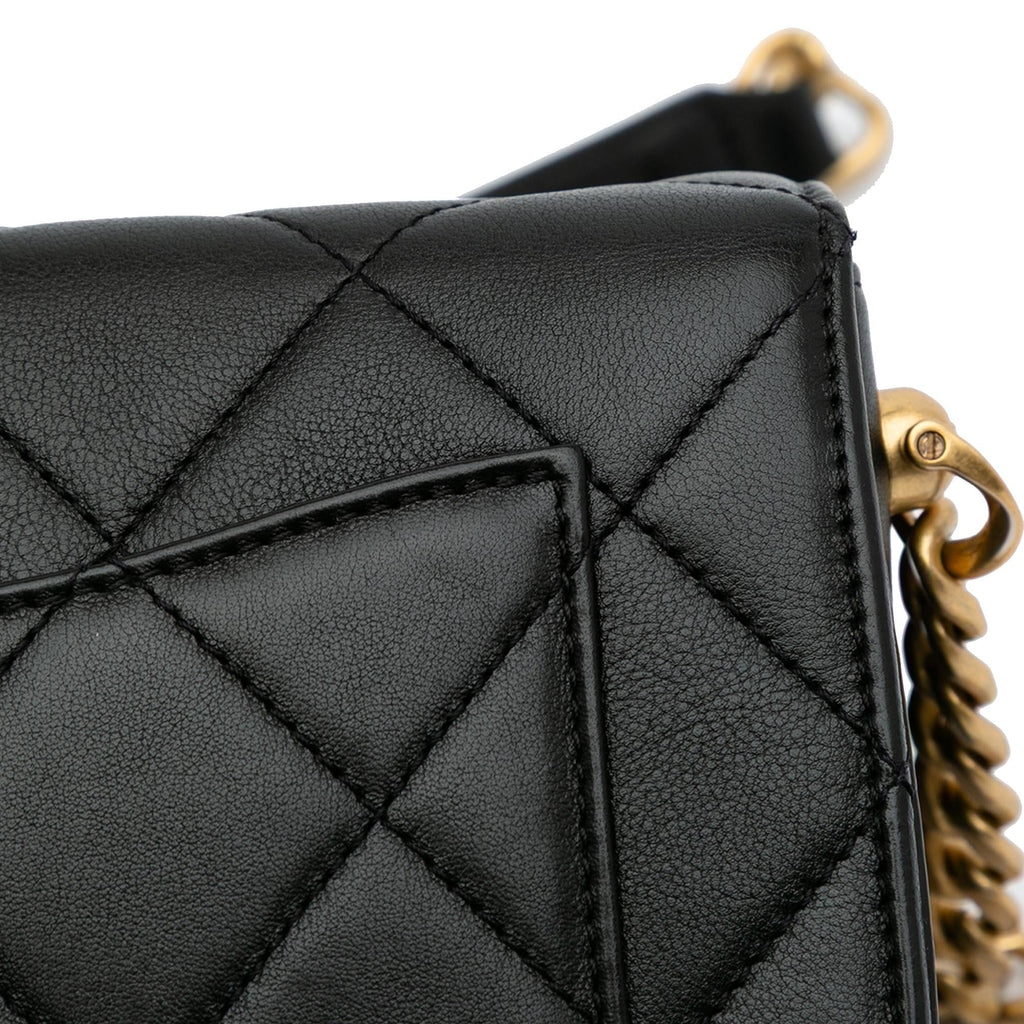 Chanel CC Quilted Calfskin Round Moon Messenger Flap
