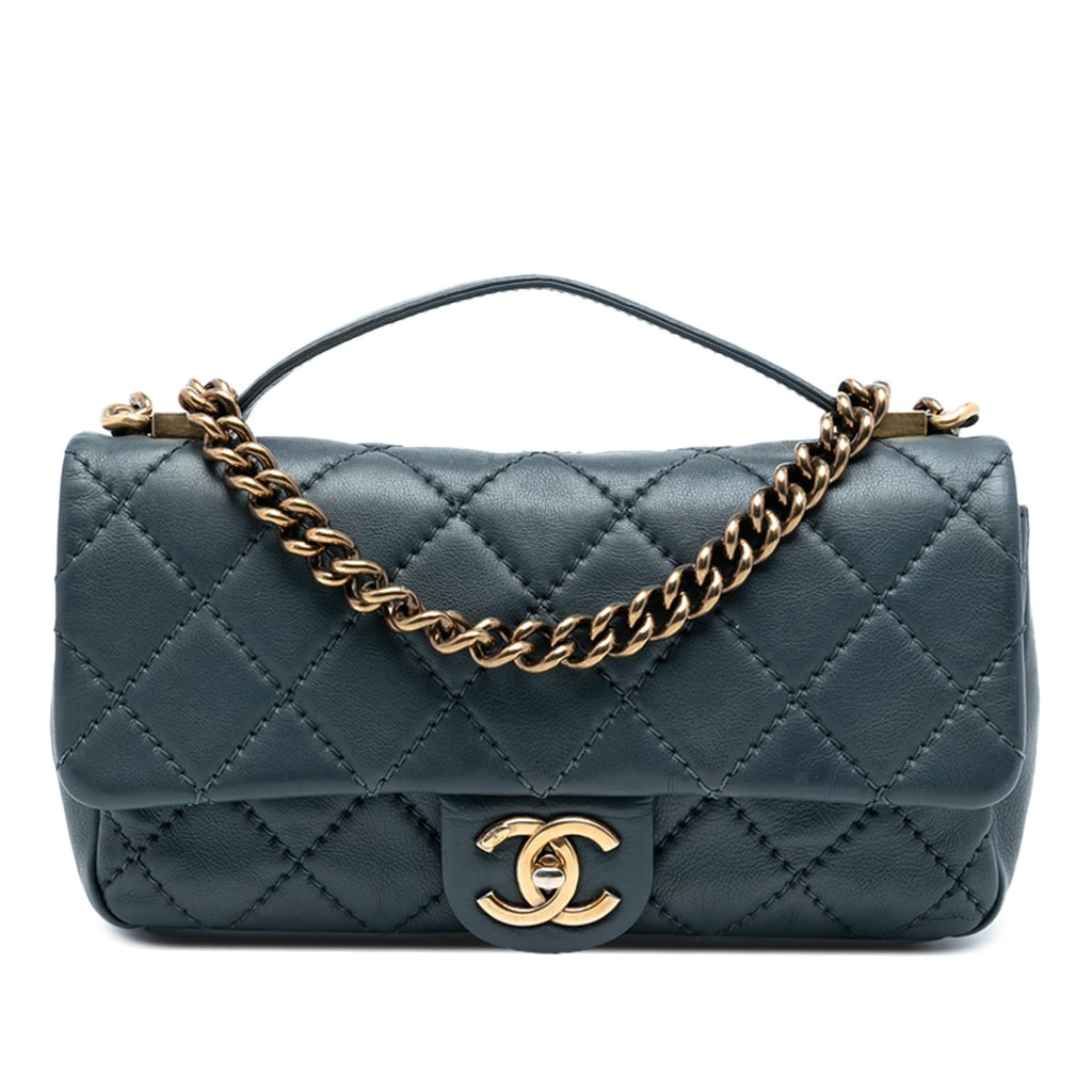 Chanel CC Quilted Calfskin Top Handle Bag