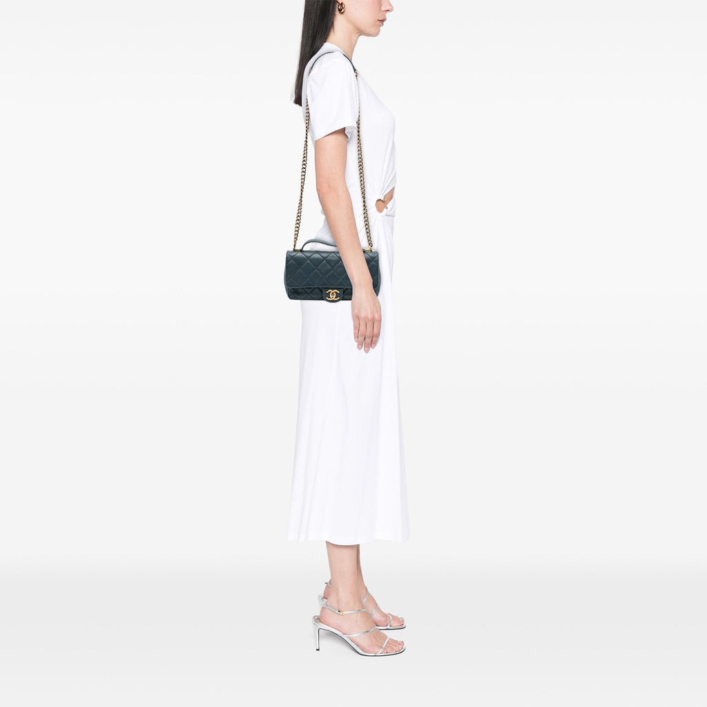 Chanel CC Quilted Calfskin Top Handle Bag