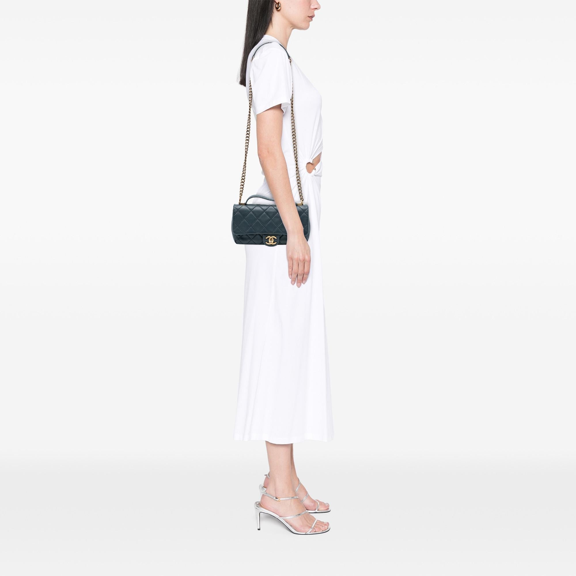 Chanel CC Quilted Calfskin Top Handle Bag