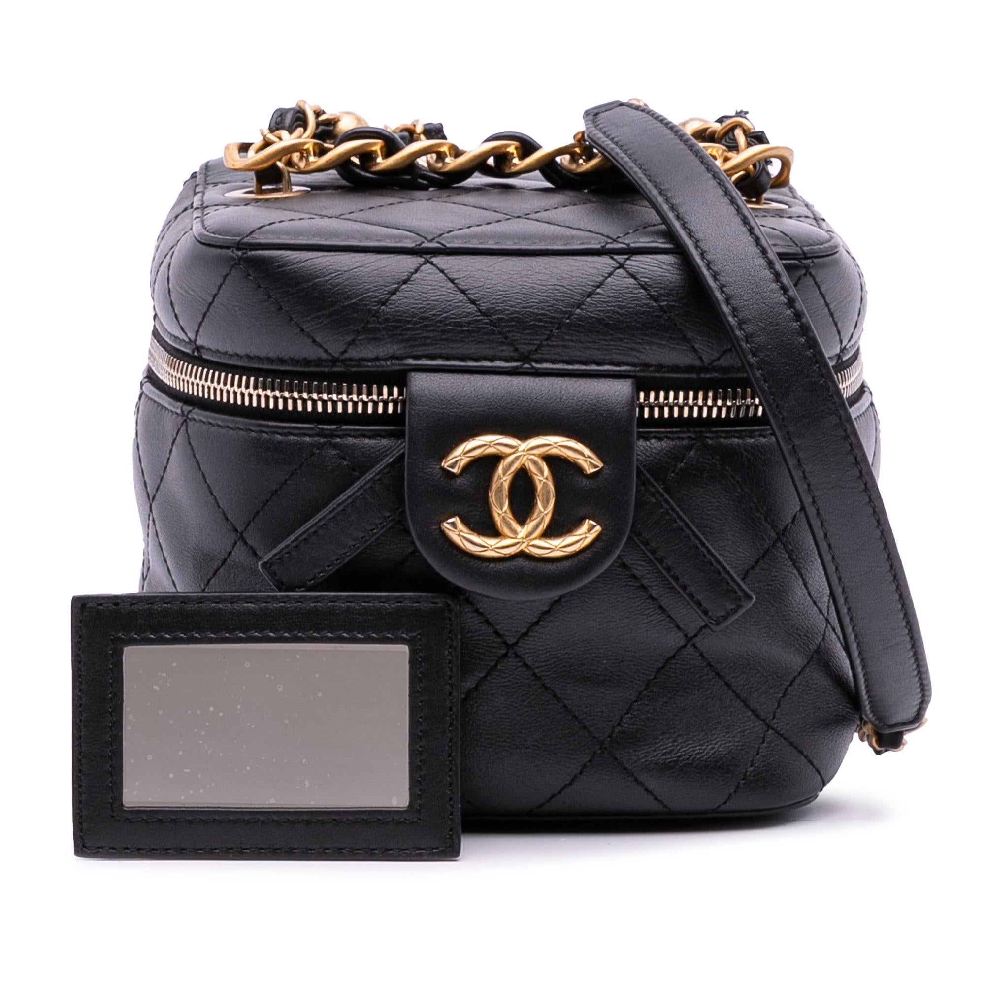 Chanel CC Quilted Calfskin Vanity Case with Chain
