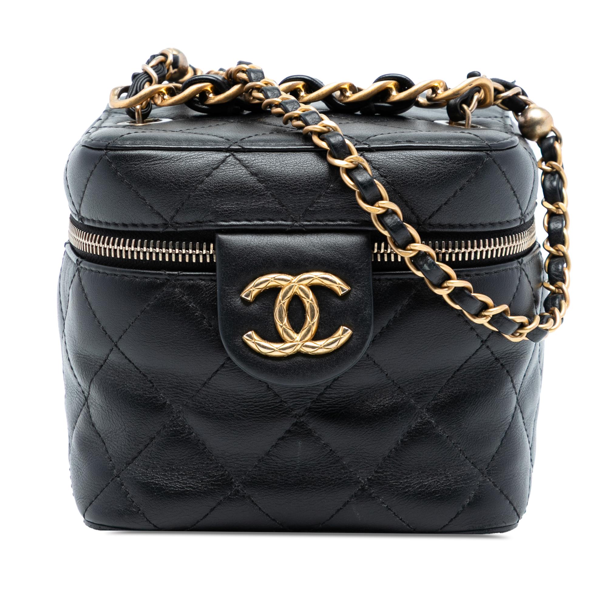 Chanel CC Quilted Calfskin Vanity Case with Chain