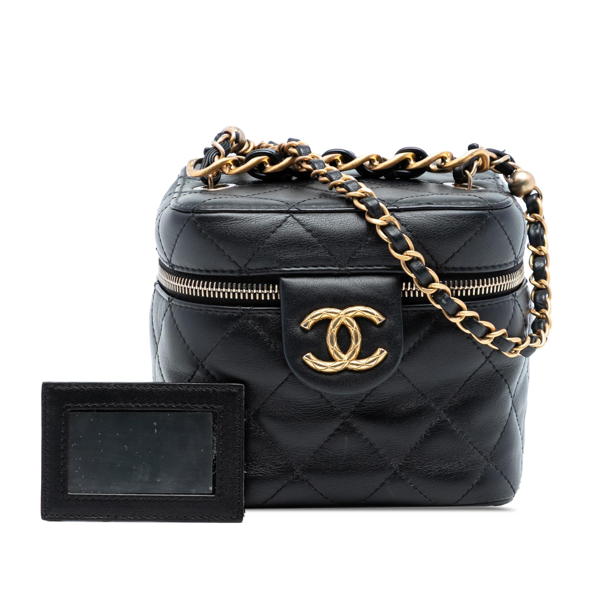 Chanel CC Quilted Calfskin Vanity Case with Chain