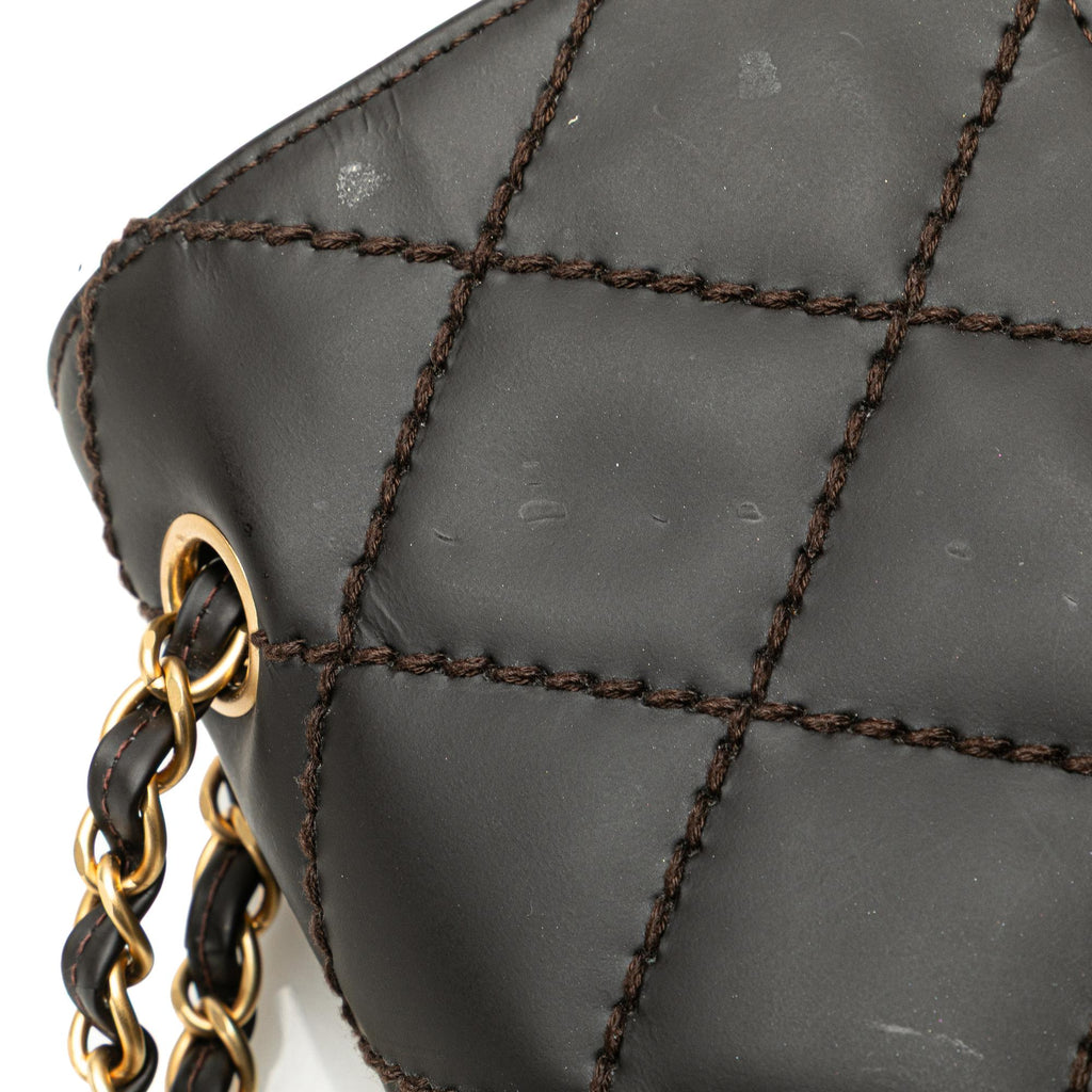 Chanel CC Quilted Calfskin Wild Stitch Flap