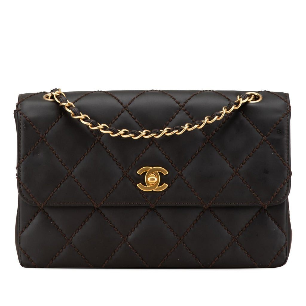 Chanel CC Quilted Calfskin Wild Stitch Flap