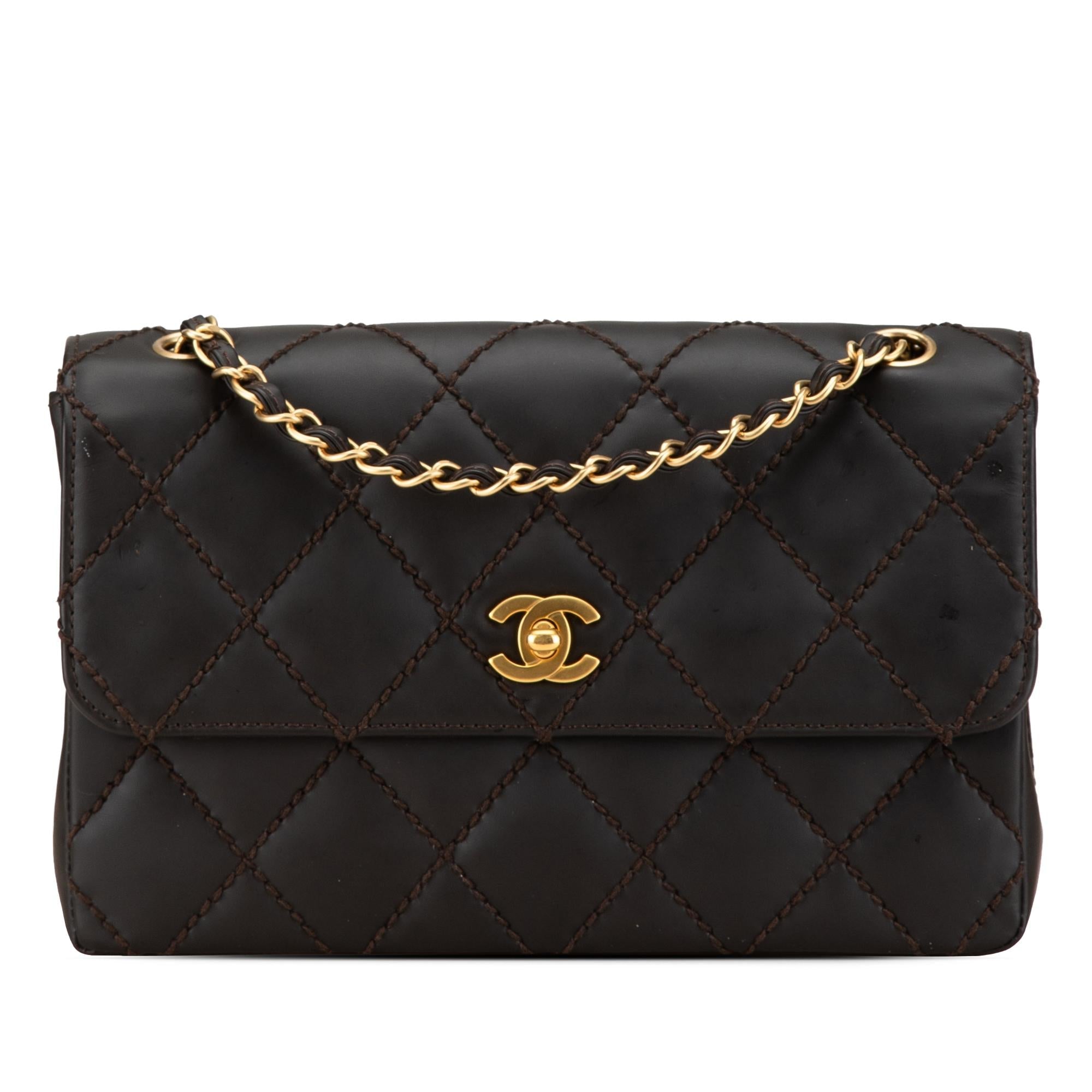 Chanel CC Quilted Calfskin Wild Stitch Flap