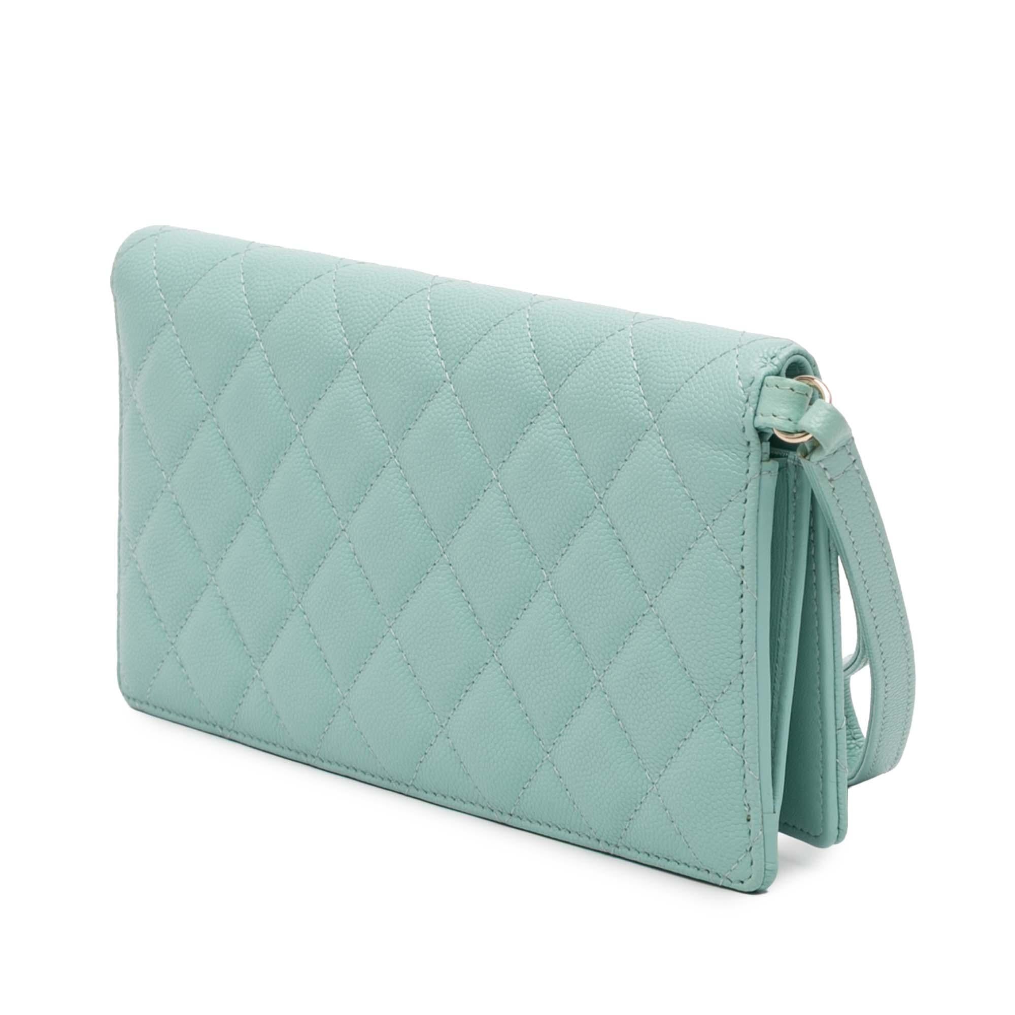 Chanel CC Quilted Caviar Bifold Long Wallet