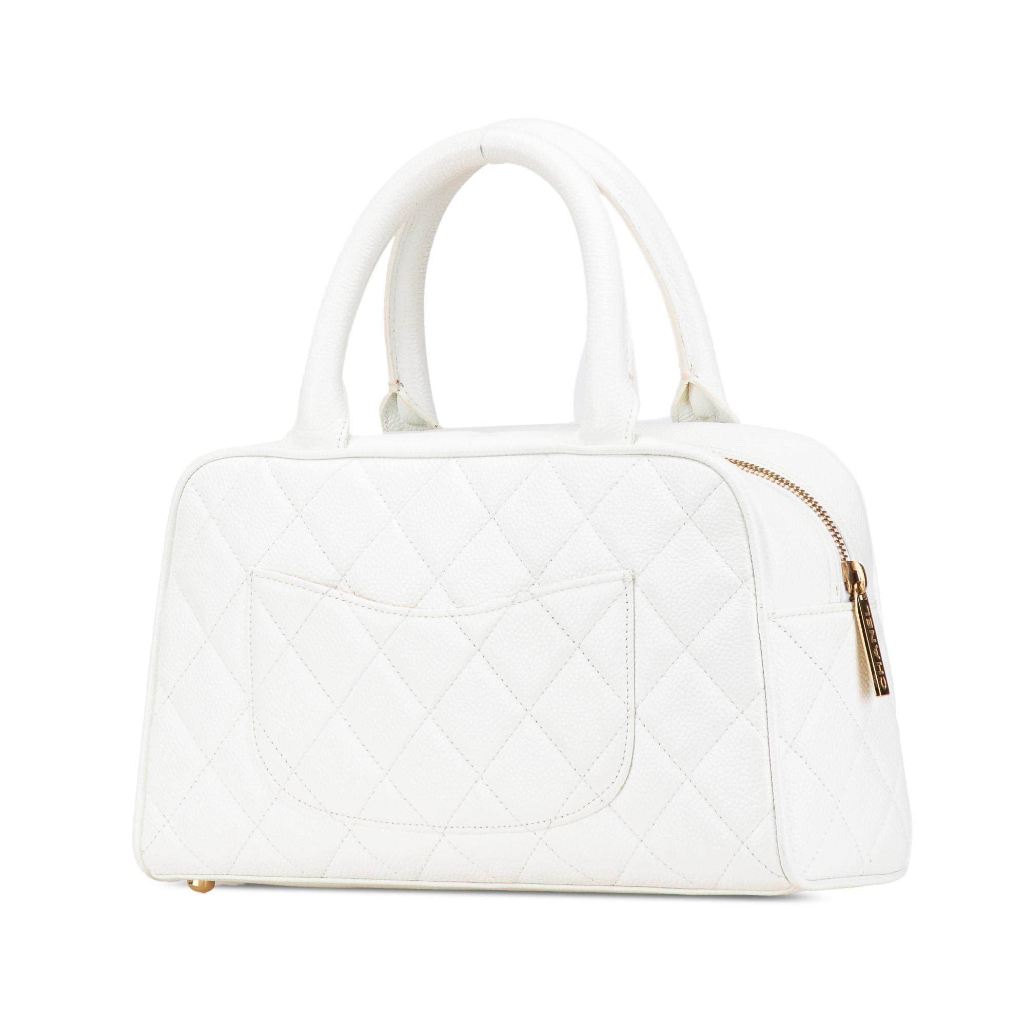 Chanel CC Quilted Caviar Bowling Bag