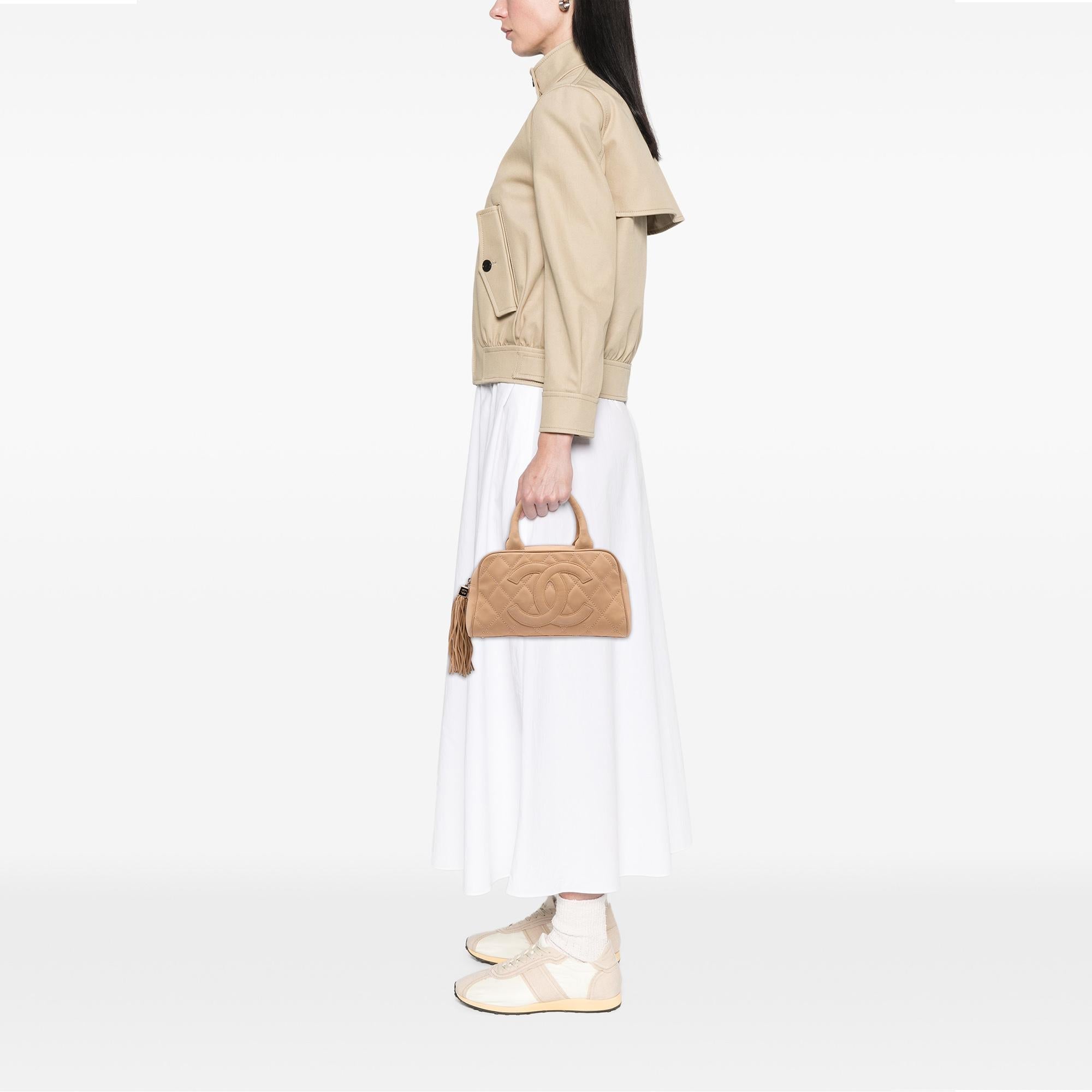 Chanel CC Quilted Caviar Bowling Bag