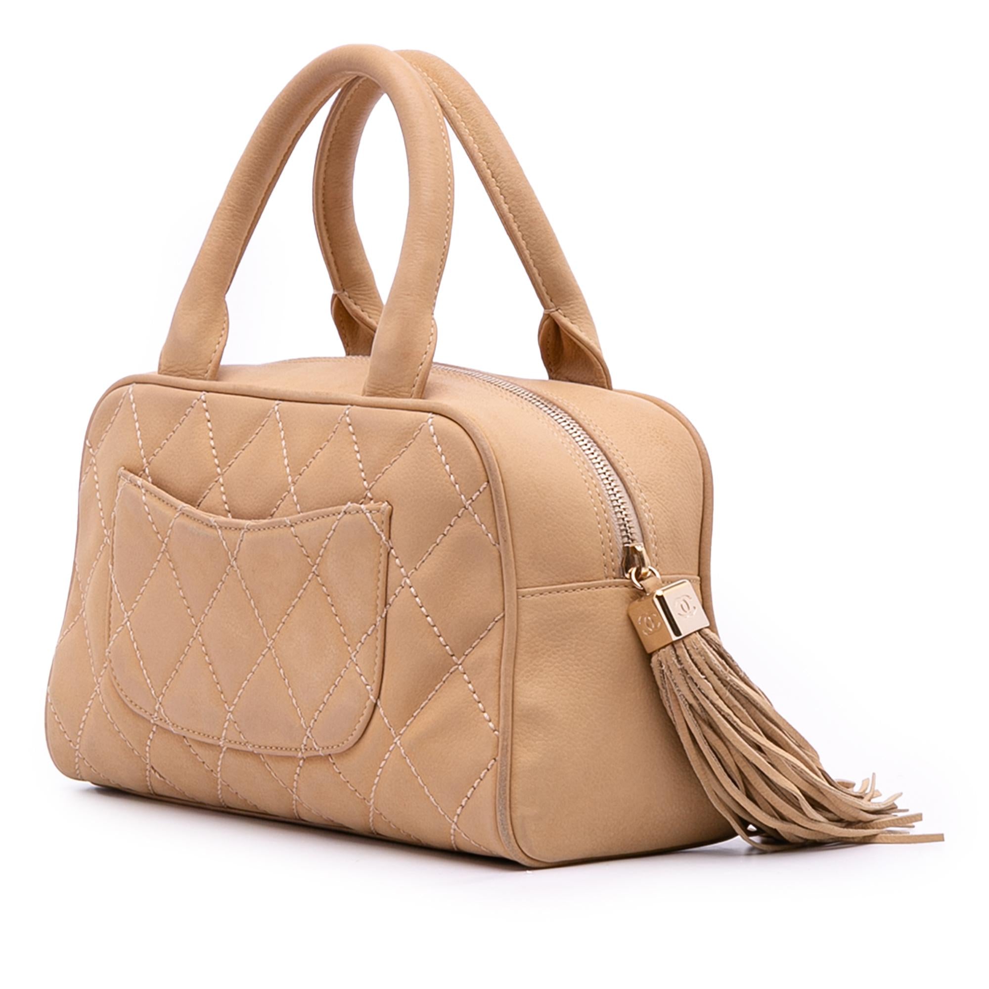 Chanel CC Quilted Caviar Bowling Bag