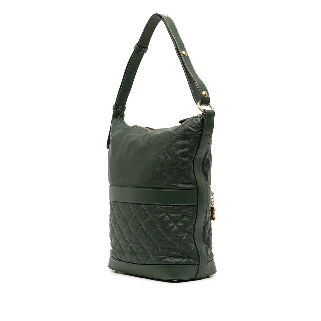 Chanel CC Quilted Caviar Casual Style Hobo