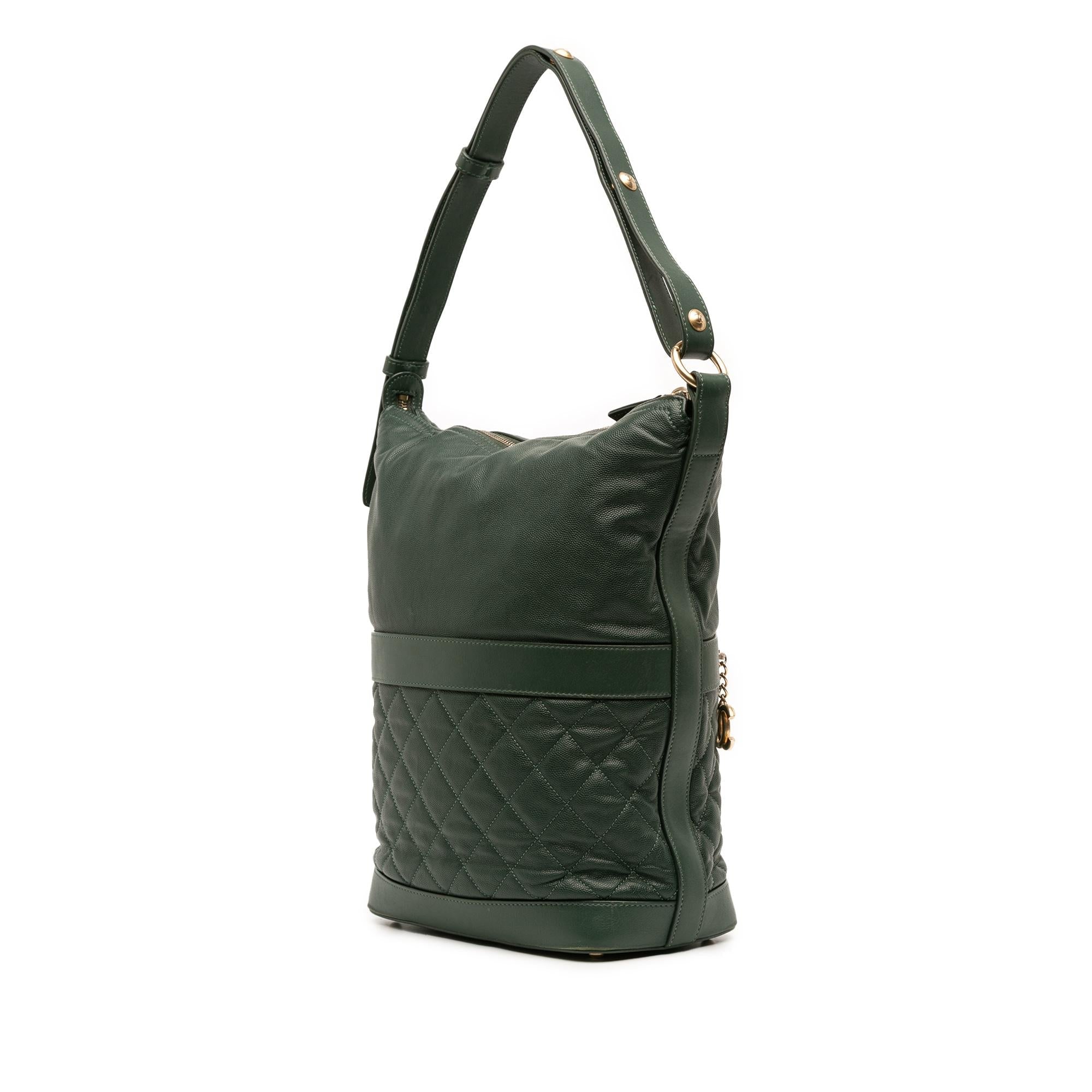 Chanel CC Quilted Caviar Casual Style Hobo