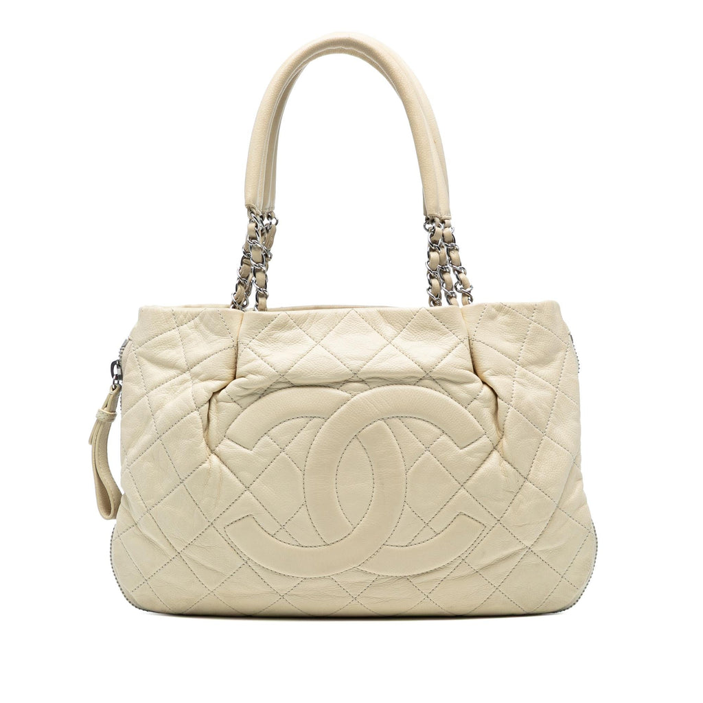Chanel CC Quilted Caviar Expandable Tote
