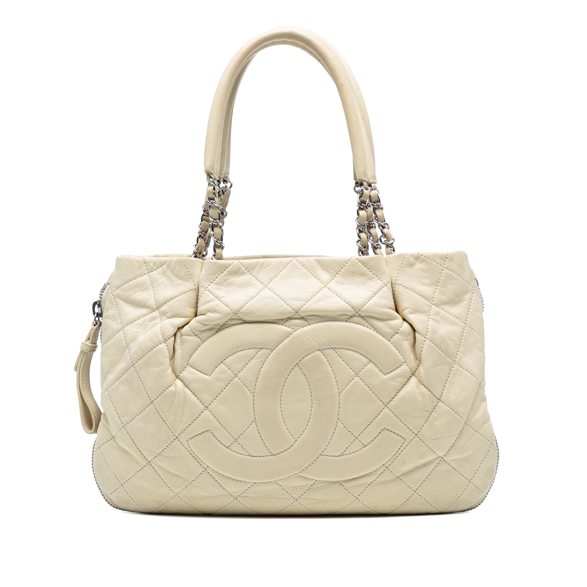 Chanel CC Quilted Caviar Expandable Tote