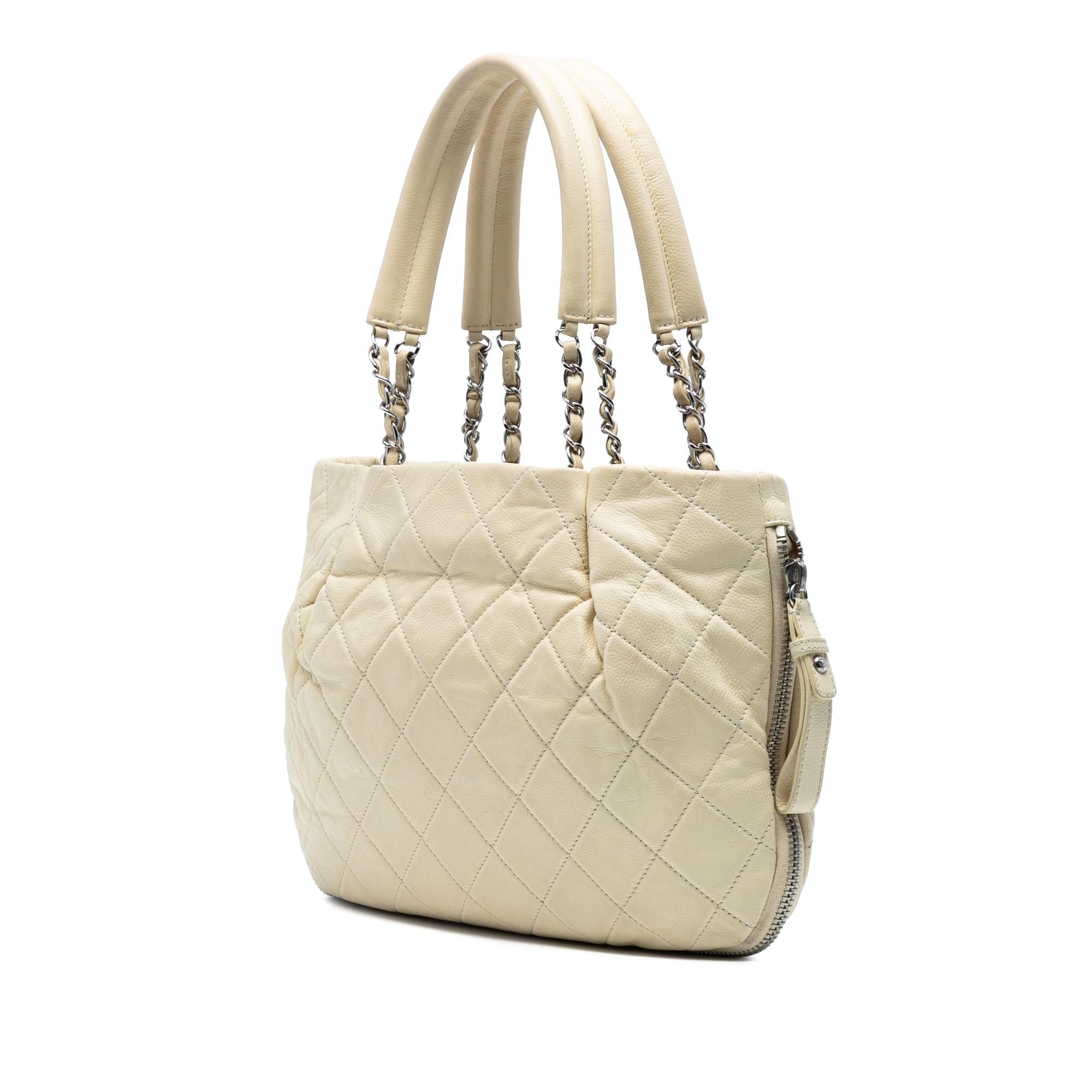 Chanel CC Quilted Caviar Expandable Tote