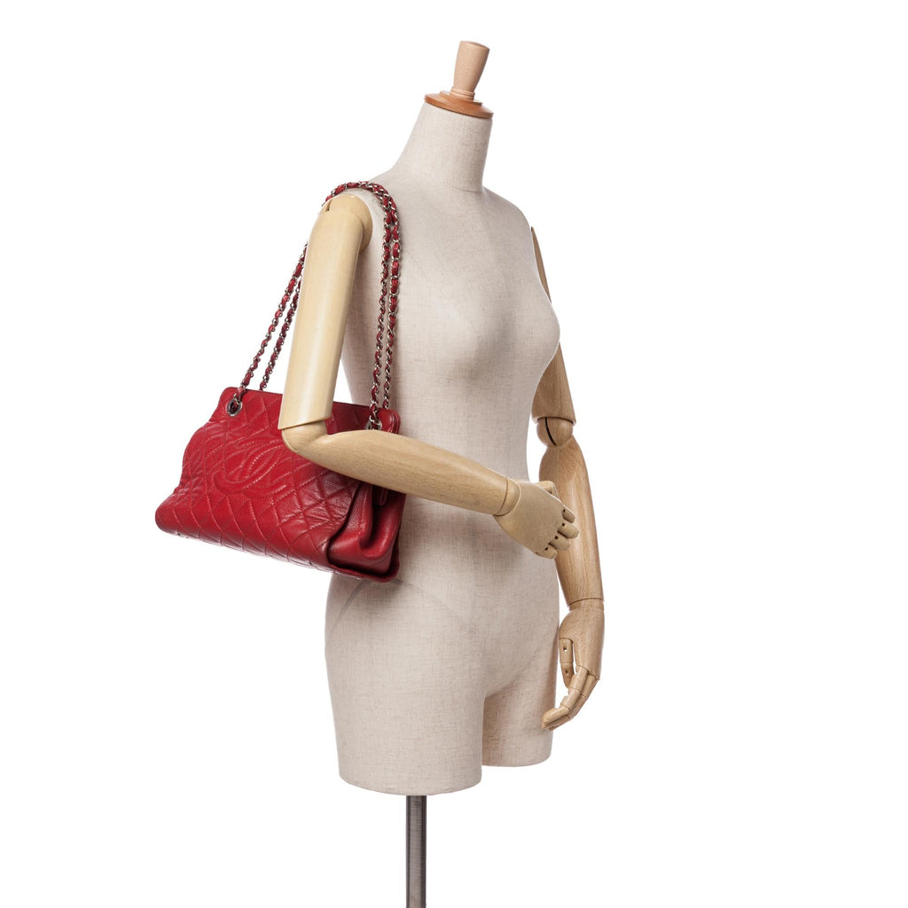 Chanel CC Quilted Caviar Frame Shopping Tote