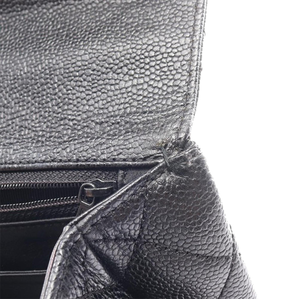 Chanel CC Quilted Caviar Kelly Top Handle Bag
