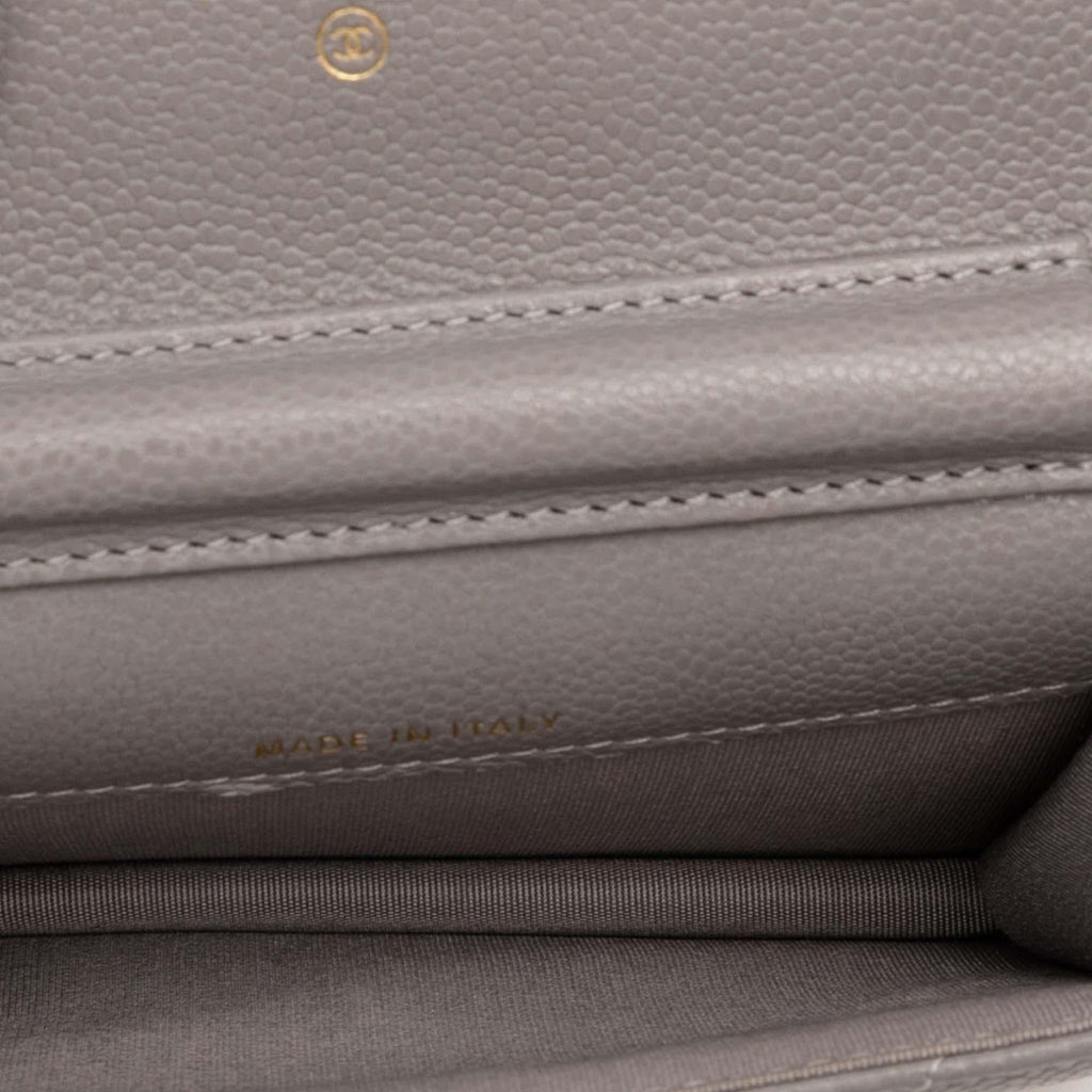Chanel CC Quilted Caviar Miss Coco Clutch With Chain