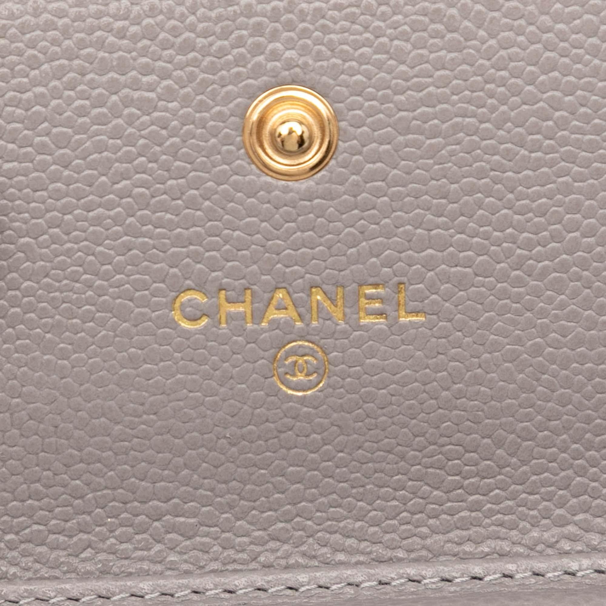 Chanel CC Quilted Caviar Miss Coco Clutch With Chain