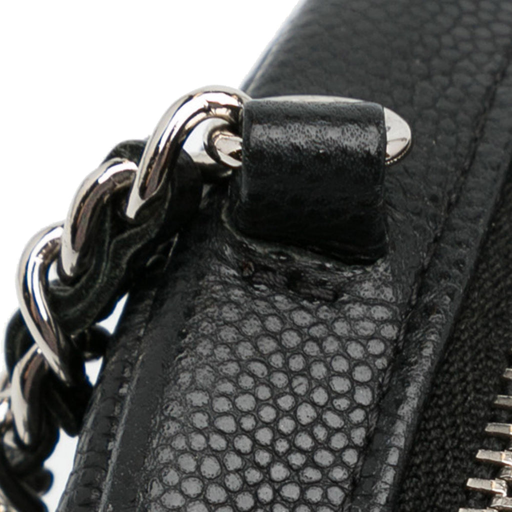 Chanel CC Quilted Caviar Round Clutch With Chain (SHG-Zm82jl)