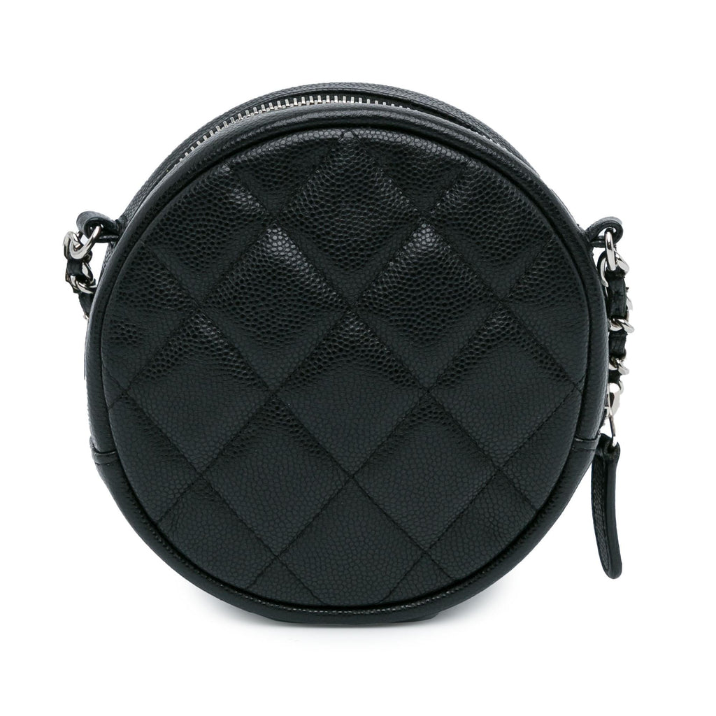 Chanel CC Quilted Caviar Round Clutch With Chain (SHG-jxh22e)