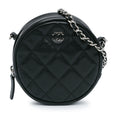 Chanel CC Quilted Caviar Round Clutch With Chain (SHG-jxh22e)