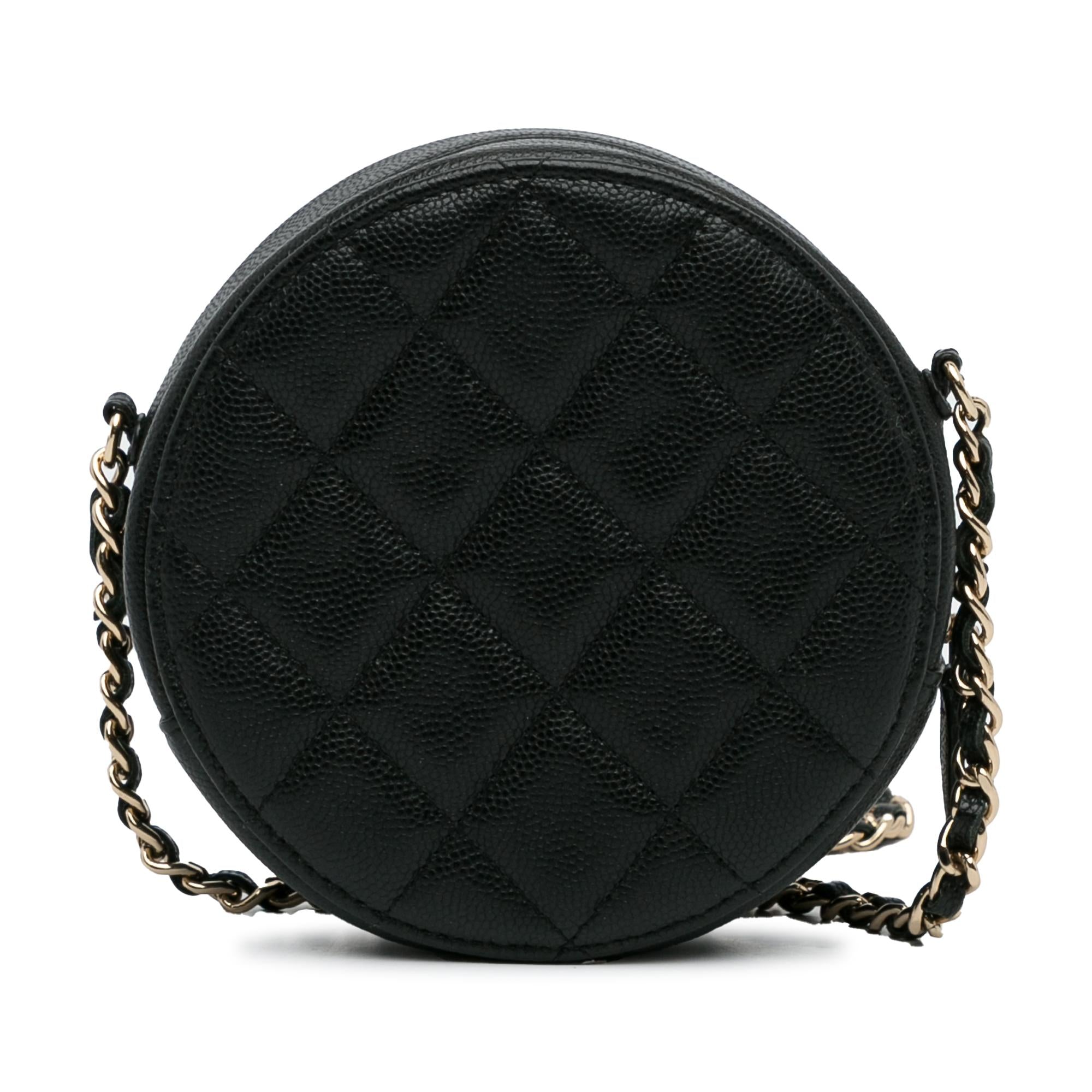 Chanel CC Quilted Caviar Round Clutch With Chain (SHG-Uqg8kK)