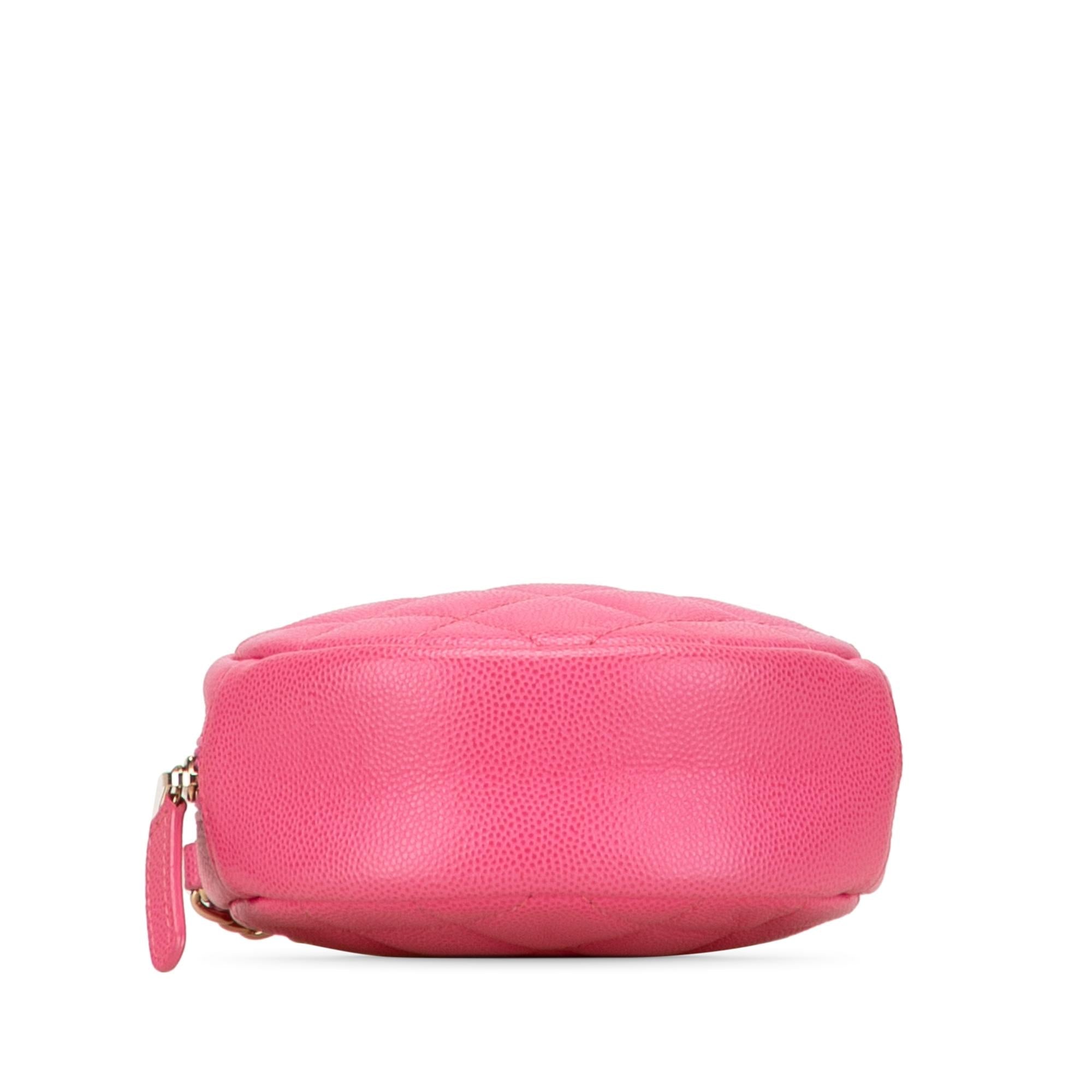 Chanel CC Quilted Caviar Round Clutch With Chain