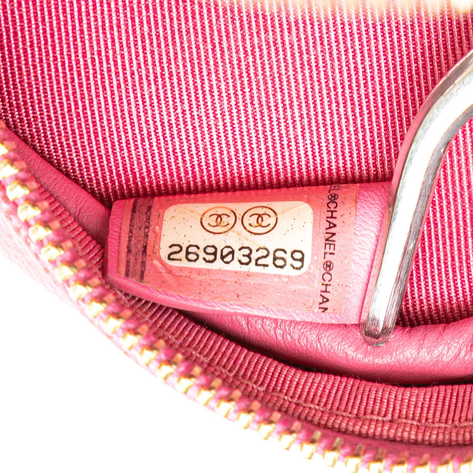 Chanel CC Quilted Caviar Round Clutch With Chain