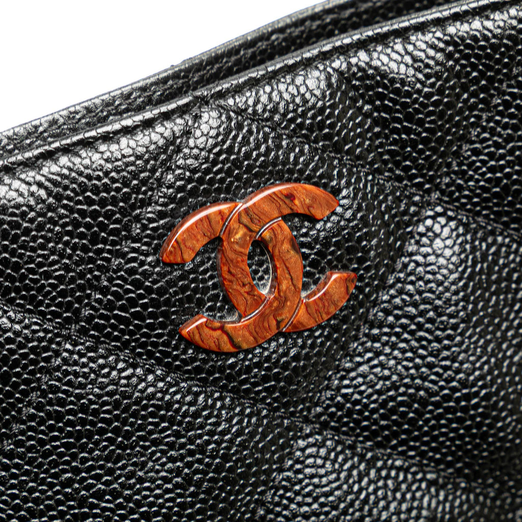 Chanel CC Quilted Caviar Tortoise Chain Tote