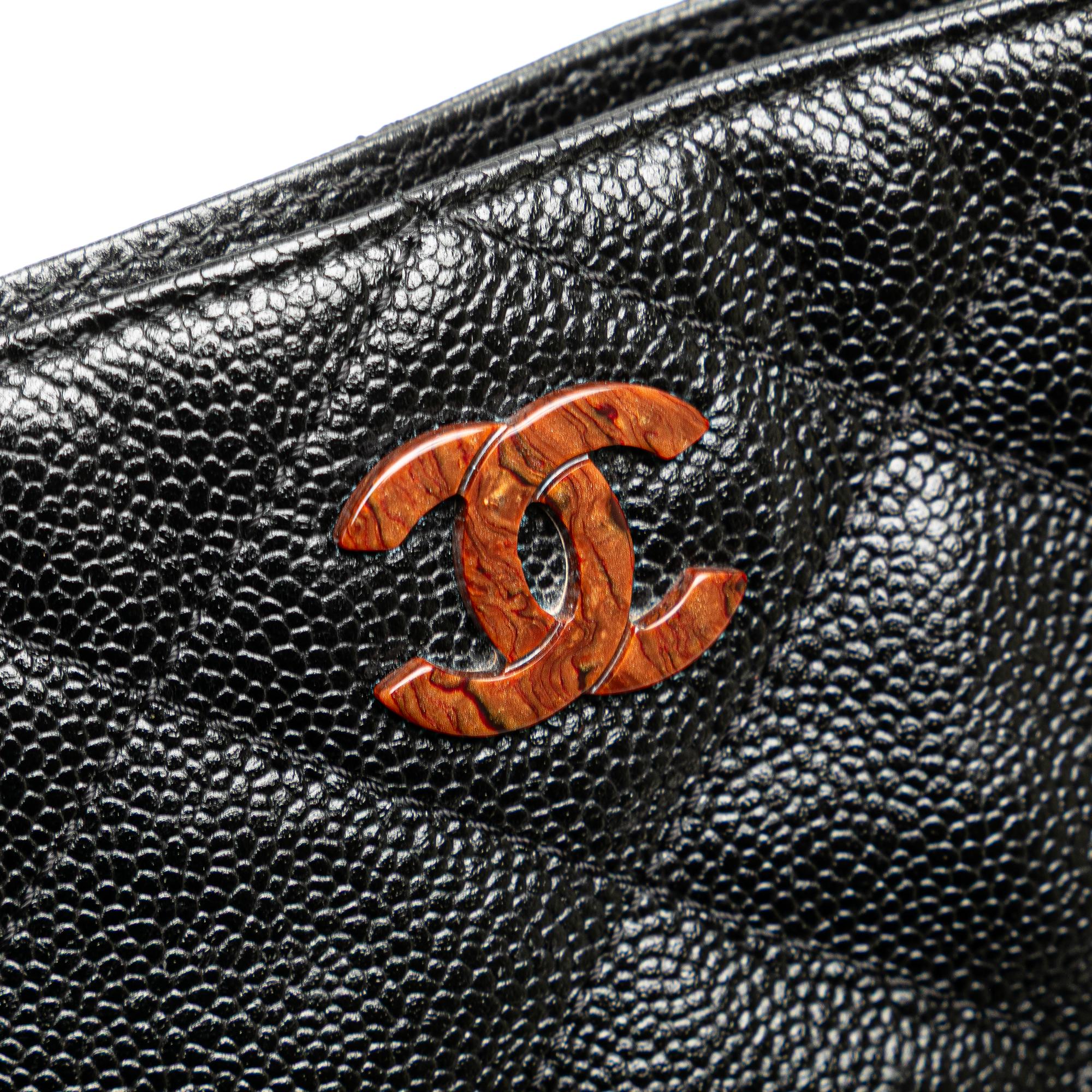 Chanel CC Quilted Caviar Tortoise Chain Tote