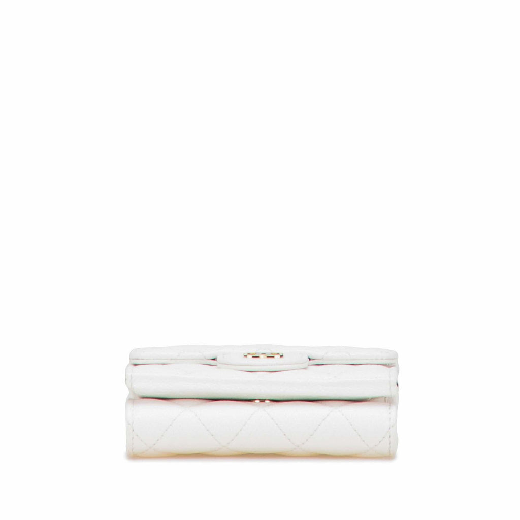 Chanel CC Quilted Caviar Trifold Flap Wallet