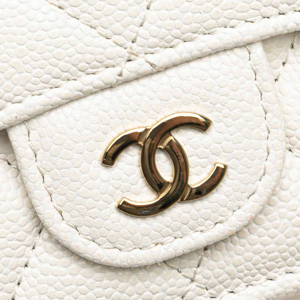 Chanel CC Quilted Caviar Trifold Flap Wallet