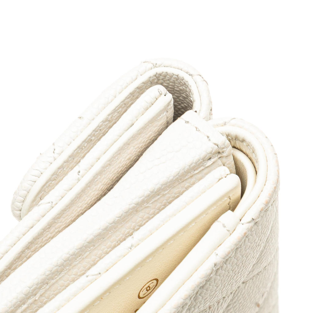 Chanel CC Quilted Caviar Trifold Flap Wallet